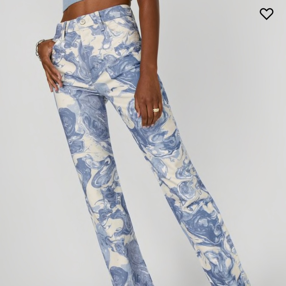 Reformation marble high rise straight jeans